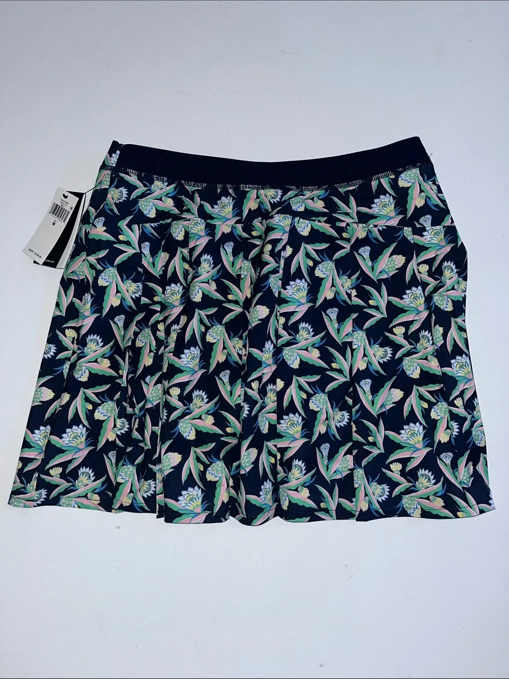 RLX Ralph Lauren Golf Skort Women's M blue pink Floral Pleated Stretch $148